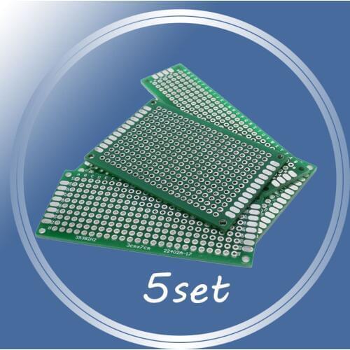 Free shipping 20pcs 5x7 4x6 3x7 2x8cm double Side Copper prototype pcb Universal Board Fiberglass board for Arduino DIY