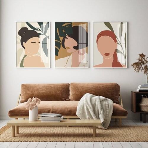 Abstract Fashion Vintage Girl Wall Art Canvas Painting Nordic Posters and Prints Wall Pictures for Living Bedroom Decoration