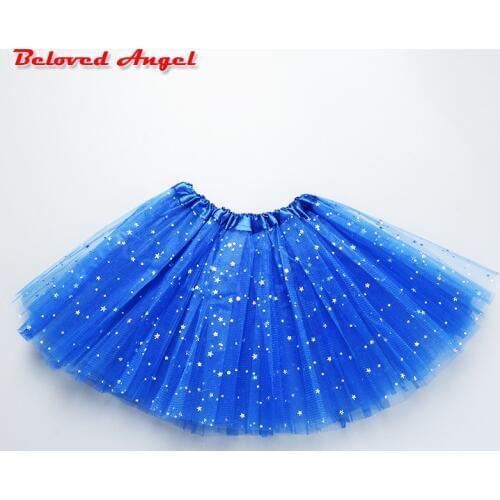 2019 Childrens Clothing Girls Tutu Skirts Baby Fashion Pettiskirt Star Print Mesh Princess Girls Ballet Dancing Party Skirt