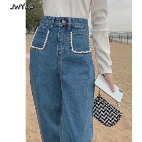 HDYXGF Women's Straight Jeans