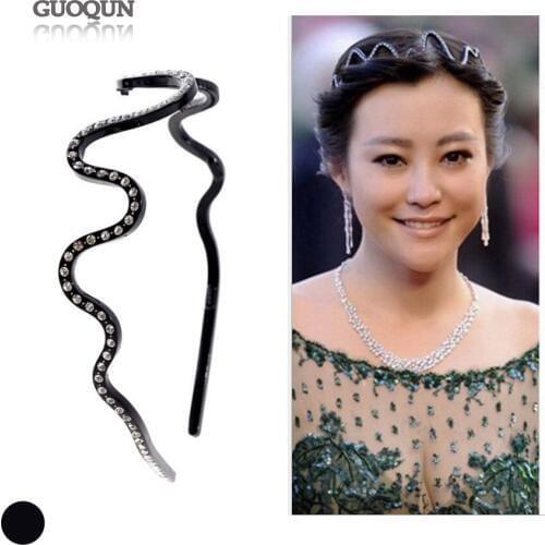 New French Design Hair Band - Cellulose Acetate Headband - Classic Rhinestone Hair Accessory Jewelry Ornament for Braids Wear