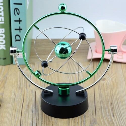 Creative Celestial Perpetual Motion Newton Pendulum Green Electric Chaotic Pendulum Newtons Cradle Kid Desk Decoration Supply