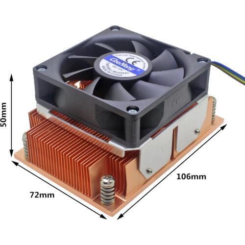 2U Server CPU Cooler Copper Heatsink Radiator Cooling Fan For Intel LGA 2011 Rectangle Narrow ILM workstation Active Cooling