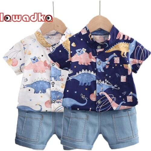 Lawadka Newborn Summer Baby Boys Clothes Shorts Sleeve Shirt+Shorts 2pcs Outfits Kids Sport Suit For Baby Infant Clothing Sets