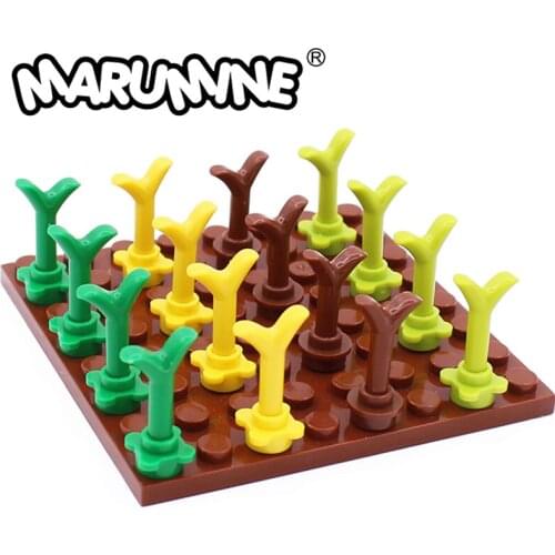 MARUMINE DIY Fruits Food Grass Bud 33183 Carrot Top for figures Compatible Building blocks toys Educational Tech Parts Toys