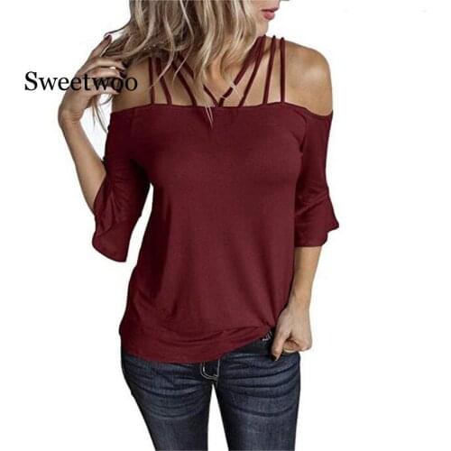 Fashion casual womens quick autumn ladies sexy solid color t-shirt tops