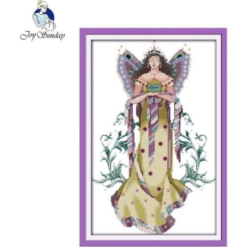 Joy Sunday Fairy Modern Cross Stitch Patterns Needlework Embroidery Cross Stitch Home Decor Craft Cross Stitch Embroidery Kits