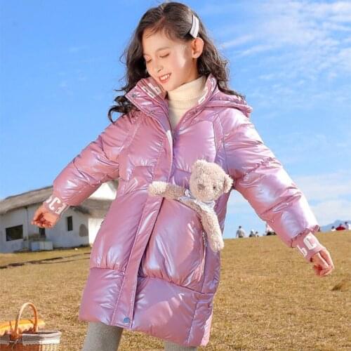 2021 New Winter Warm Kids Long Coat New Children Outerwear Colorful Cotton Baby Girls Jackets Kids Outfits Girls Clothes Parka