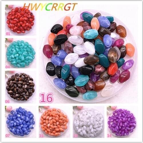 New 30pcs 13x8x7mm Imitation Stone Beads Oval Shape Acrylic Beads for Jewelry Making DIY