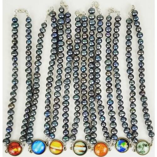 New Necklace 2020 Women Luxury Wedding Jewelry Natural Freshwater Pearl Chokers Exquisite Planet Pendant Necklace