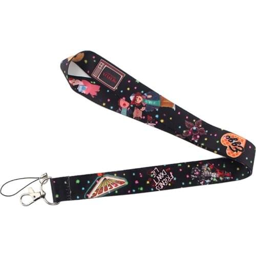ZF523 1pcs Stranger Things TV Show Neck Strap Lanyards ID Badge Card Holder Keychain Phone Gym Strap Webbing Necklace Gift