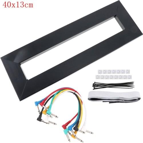 40 x 13cm Guitar Pedal Board Setup Style DIY Aluminum Alloy Guitar Effect Pedalboard with 6pcs 22cm Patch Cable Accessories