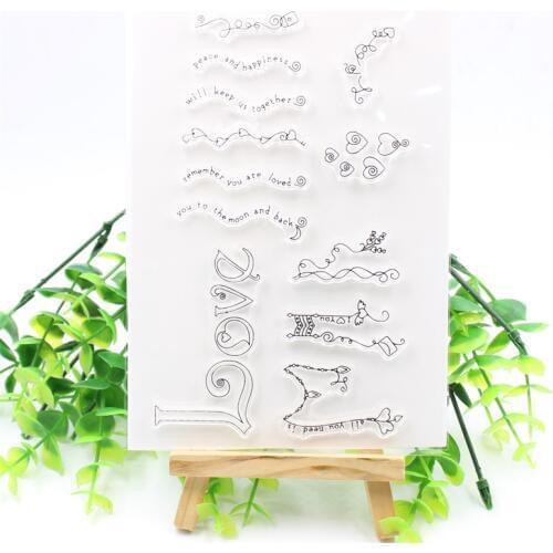 KSCRAFT Peace And Happiness Transparent Clear Silicone Stamps for DIY Scrapbooking/Card Making/Kids Fun Decoration Supplies 501
