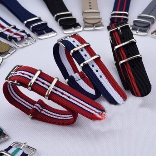 Weave Strap 12mm 14mm 16mm 18mm 20mm 22mm 24mm Sports NATO Strap Fabric Nylon Watch band Steel Buckle Belt ZULU Watch Bands