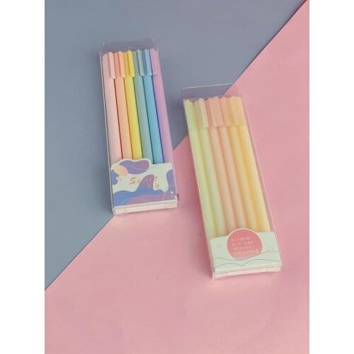 12 packs of rainbow + candy Morandi ins black fountain pen student water-based pen cute gel pen test signature