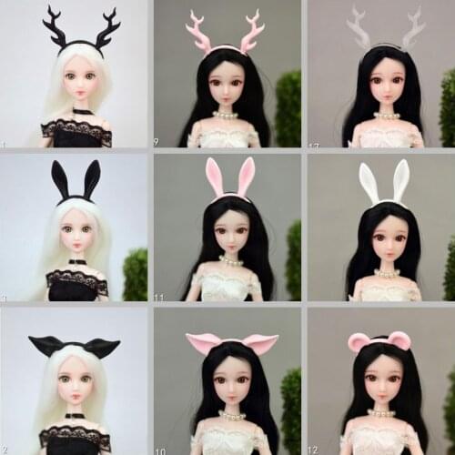 Lovely Plastic Animal Ear Hairpin 11.5" Doll Accessories For Barbie Accessories Hair Hoop Tiara Headwear Hairwear 1/6 Dolls Toys