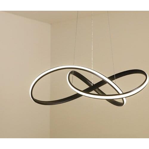 Modern led Pendant Light for Kitchen Dining Room Living Room Suspension luminaire Hanging White Black Bedroom Pendant Lamp avize
