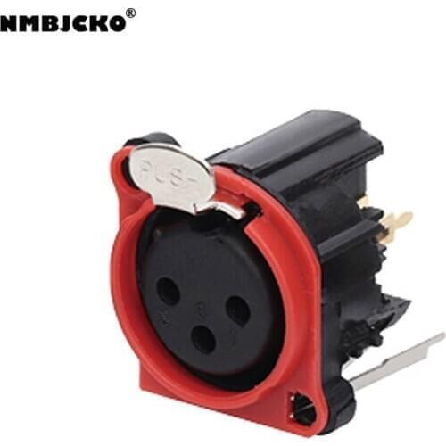 High quality 100pcs/lot XLR 3-Pin Female Metal Panel Mount Chassis Microphone Mic Jack Audio socket sa202