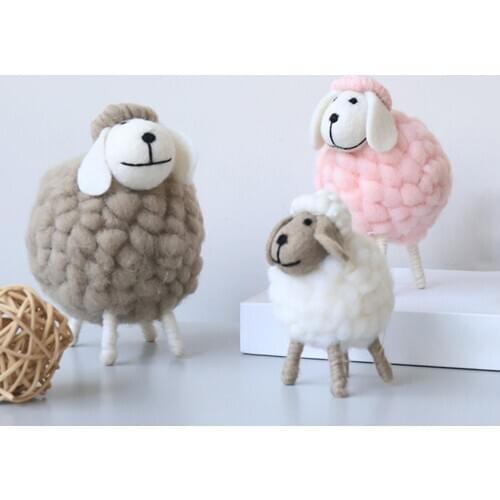 1pc Living Room Bedroom Ornament Personality Cute Felt Creative Sheep Decoration Kids Gift Home Decoration Accessories
