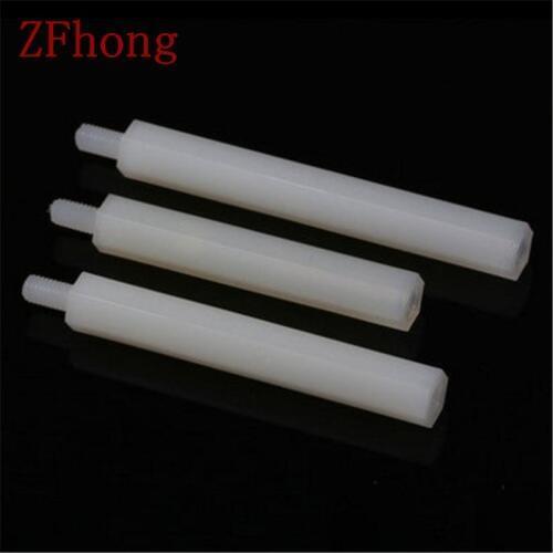 50pcs pcb spacer M2 M2.5 M3 M4 male female White nylon hex standoff spacer