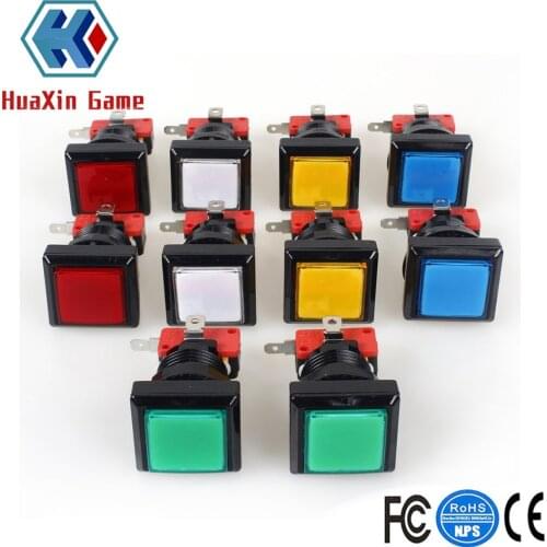 10x 5V Arcade Square Shape LED Illuminated Push Button With Micro Switch For Arcade Machine Gaming Video Game Consoles Jamma Kit