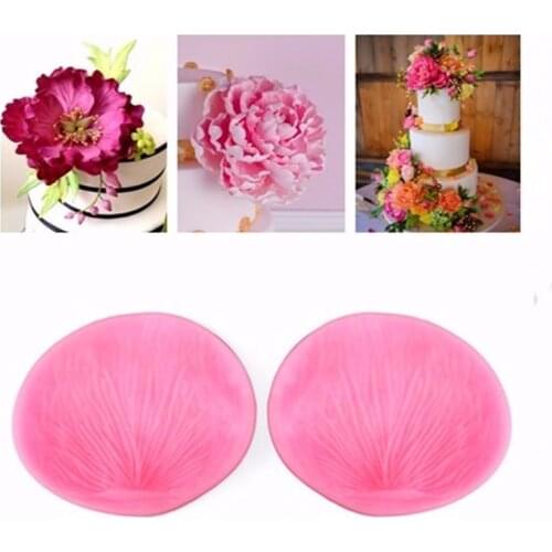 2pcs Three-dimensional Printing Mould Round Leaf Petal Clip Silicone Compression Mold