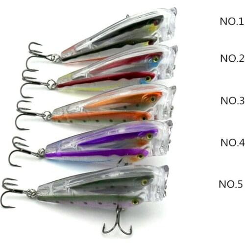 5 pcs 12.8g Group fishes Crank bait fishing lure Crank lures Hooks Bass plastic hard bait Artificial minnow lure