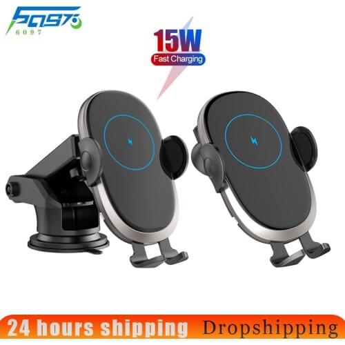 15W Car Wirelss Charger Smartphone Holder Fast Charging Mount for iphone 12 11 pro max mini xs xr 8 Samsung Xiaomi Air Vent Clip