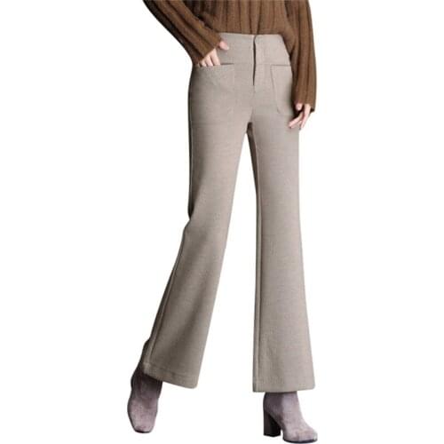 Free shipping 2019 womens new autumn and winter striped micro bell pants casual pants high waist elastic elastic waist pants