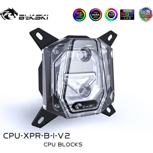 Bykski CPU Water Cooling Block For Intel/AMD Acrylic 5v ARGB Liquid Cooling System CPU Cooler Micro Waterway