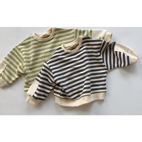 Baby Girls Boys T-shirt Autumn Spring Cotton Bottoming Shirts Toddler Baby Girls Boys Striped Tees Clothes Infant Fashion Tops