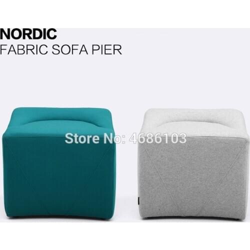 Designers House Resting Stool with backrest Cashmere cloth sofa and stool foot stool ottomans for HOME / Living room