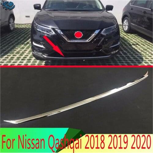 For Nissan Qashqai 2018 2019 Stainless Steel Front Bumper Cover Trim