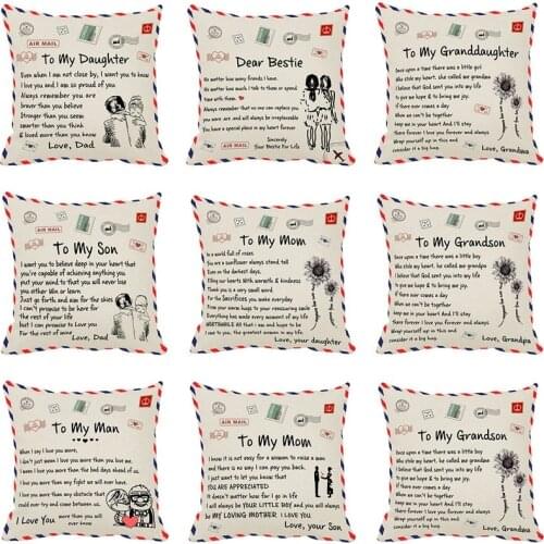 Home Simple Pillowcase Mothers Day Envelope Printing Peach Skin Hugging Pillowcase Sofa Pillow Pillowcase