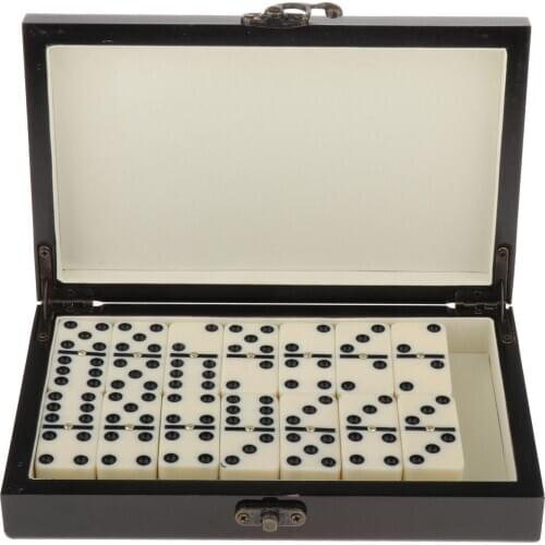 Dominoes Tiles Set Traditional Travel Table Game w/ Carry Case 2-4 Players