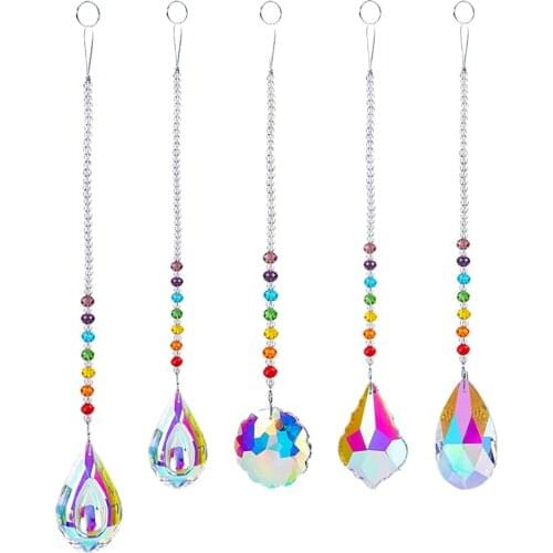 Ing Crystal Suncatcher Chandelier Rainbow Maker Porch Tree Decor