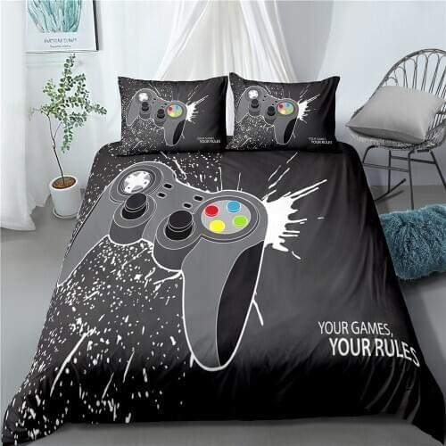 3 Piece Bedding Set Gamepad Duvet Cover Game Colorful Bed Quilt Cover 3D Printing Bedding Single Double Bed Kids Bed Cover Set