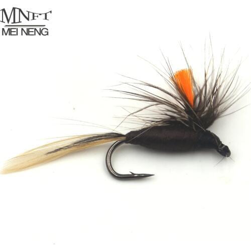 MNFT 10PCS 10# Orange Grey Fly Fishing Parachute Dry Fly Trout Flies Fishing