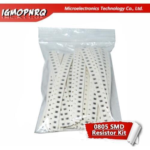 36Value * 20PCS =720PCS 0805 SMD Resistor Kit 1% 1/8W (1ohm~10M ohm) component diy samples kit