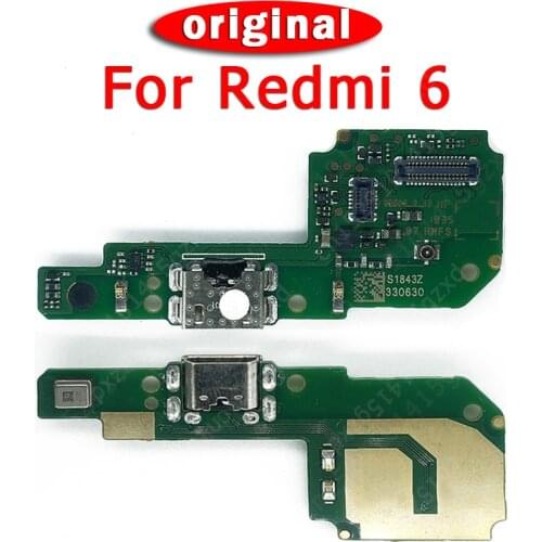 Original Charging Port For Xiaomi Redmi 6 Charge Board USB Plug PCB Dock Connector Flex Cable Replacement Repair Spare Parts
