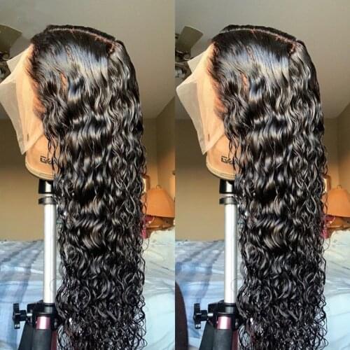 Natural Black Color Long Wave Synthetic Lace Front Wigs With Baby Hair For Women Daily Wear Use Heat Resistant Glueless wigs