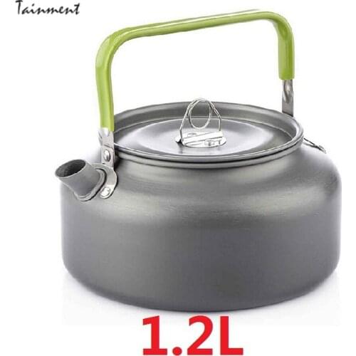 Camping Kettle 0.8L-2L Capacity Outdoor Teapot Water Boiling Coffee Pot Mountain Hiking Portable Instant Noodle Kettle Cooking