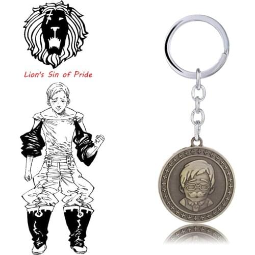 Nanatsu No Taizai The Seven Deadly Sins Keychain Key Ring Lions Sin of Pride Escanor Cospaly Protagonist Tattoo Keychain Charms