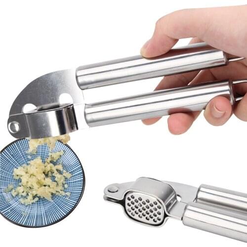 HILIFE Garlic Press Kitchen Tools Gadgets Detachable Stainless Steel Ginger Presser Slicer Masher Manual Quick Garlic