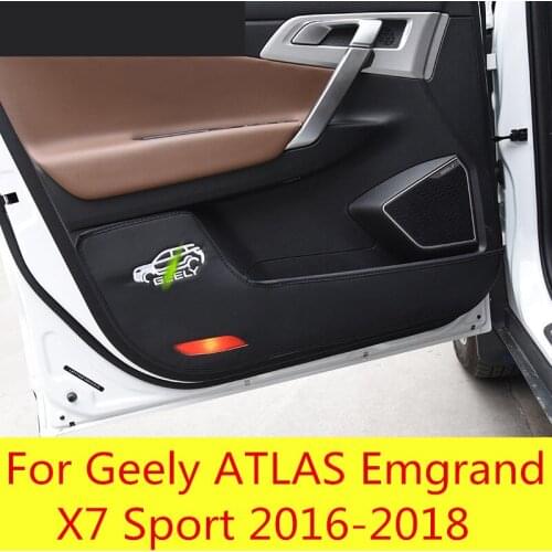 Anti-kick pad door leather stickers interior car protective film car stickers For Geely ATLAS Emgrand X7 Sport 2016-2018