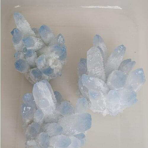 Rare Beautiful blue Ghost phantom Quartz Crystal Cluster Specimen
