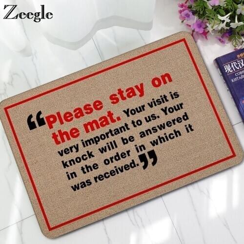 Zeegle Rubber Floor Mats Front Door Welcome Mats Outdoor Carpet Funny Doormat For Entrance Door Anti Slip Bedroom Rug Bath Mats