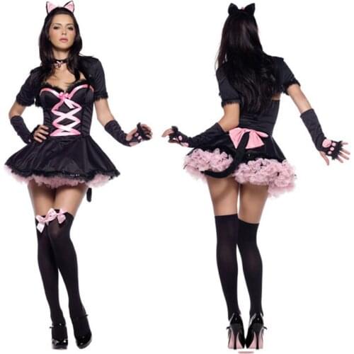 Sexy Cat Girl Costumes Women Cat Costume Cosplay Cat Fancy Dress For Halloween