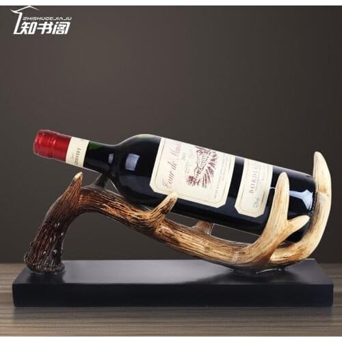 Modern simple red wine rack North European antler decoration family interior wine cabinet decoration creative model room