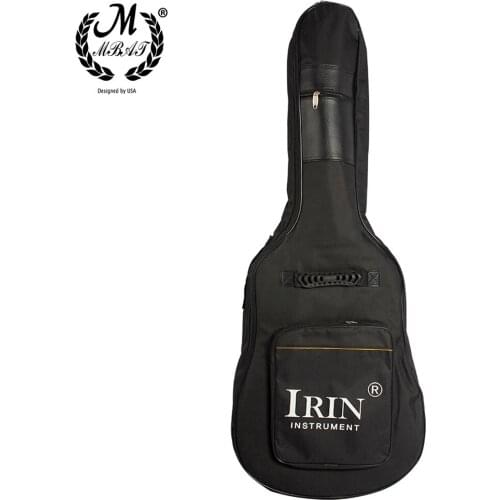 M MBAT 41 Inch Acoustic Guitar Gig Bag Oxford Fabric Waterproof Backpack Double Shoulder Straps Padded Soft Case Folk Guitar Bag